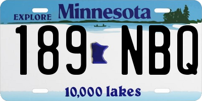 MN license plate 189NBQ