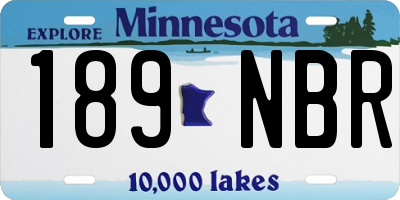 MN license plate 189NBR