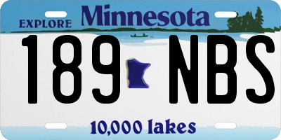MN license plate 189NBS