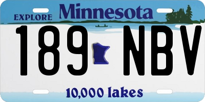 MN license plate 189NBV