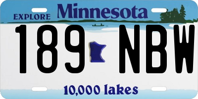 MN license plate 189NBW