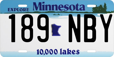 MN license plate 189NBY