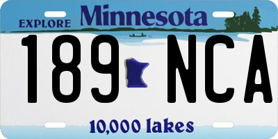 MN license plate 189NCA