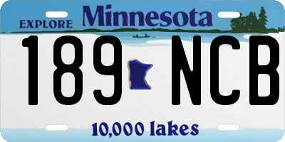 MN license plate 189NCB