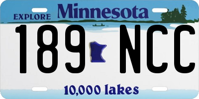 MN license plate 189NCC
