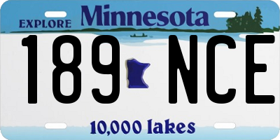 MN license plate 189NCE
