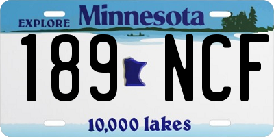MN license plate 189NCF