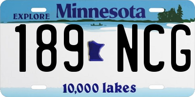 MN license plate 189NCG