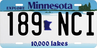 MN license plate 189NCI