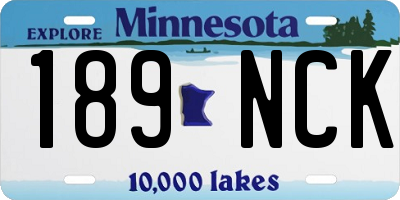 MN license plate 189NCK