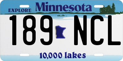MN license plate 189NCL