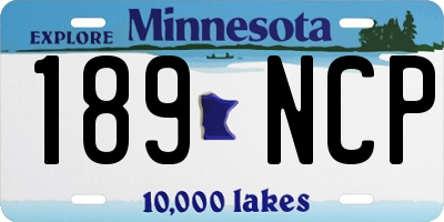 MN license plate 189NCP