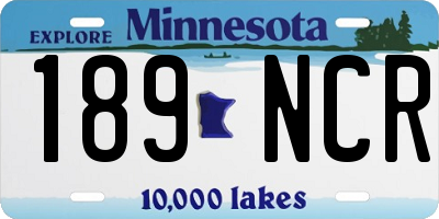 MN license plate 189NCR