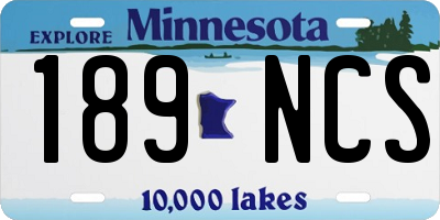MN license plate 189NCS