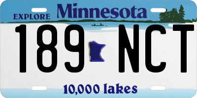 MN license plate 189NCT