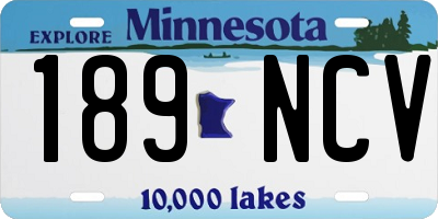 MN license plate 189NCV