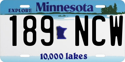MN license plate 189NCW