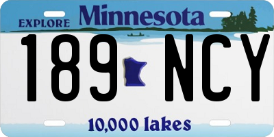 MN license plate 189NCY