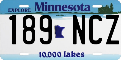MN license plate 189NCZ
