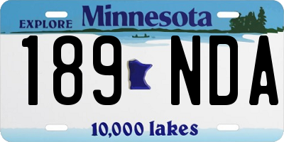 MN license plate 189NDA