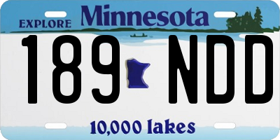 MN license plate 189NDD
