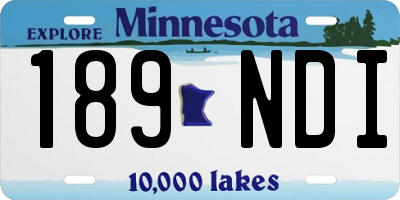 MN license plate 189NDI