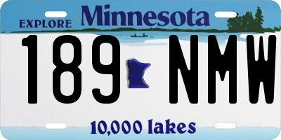MN license plate 189NMW