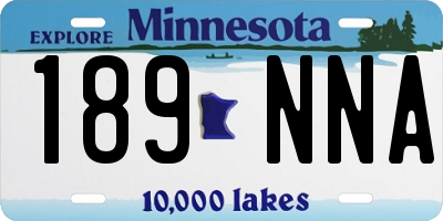 MN license plate 189NNA