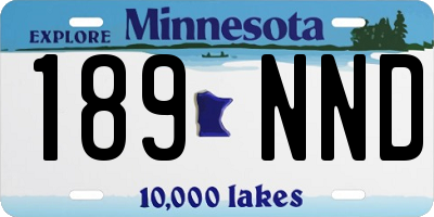 MN license plate 189NND