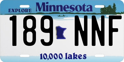 MN license plate 189NNF