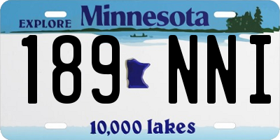 MN license plate 189NNI