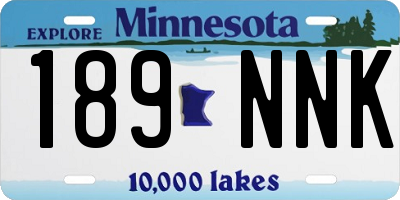 MN license plate 189NNK