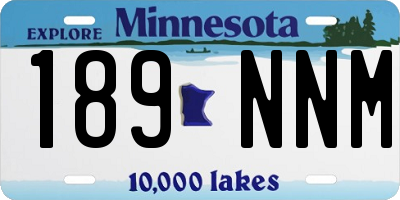 MN license plate 189NNM