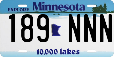 MN license plate 189NNN