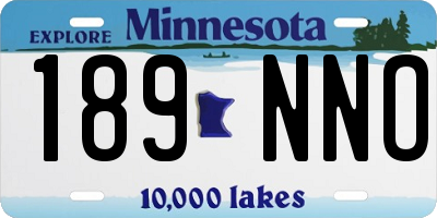 MN license plate 189NNO