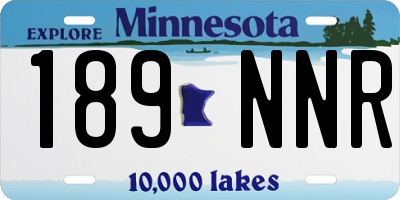 MN license plate 189NNR