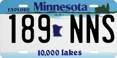 MN license plate 189NNS