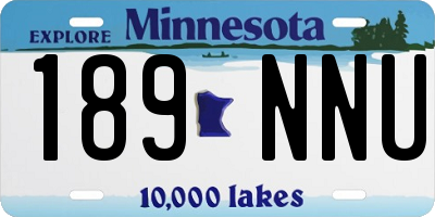 MN license plate 189NNU