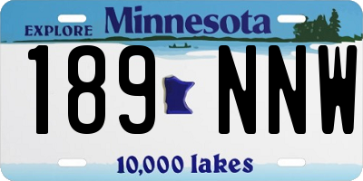 MN license plate 189NNW