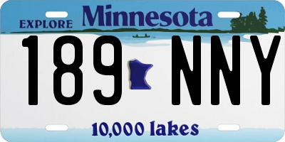 MN license plate 189NNY
