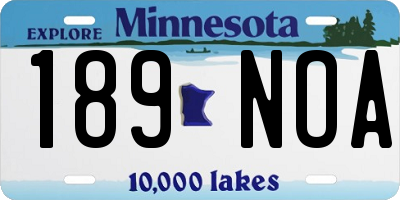 MN license plate 189NOA