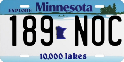MN license plate 189NOC