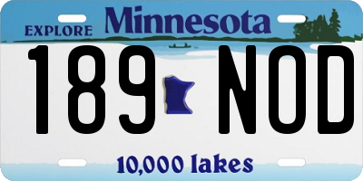 MN license plate 189NOD