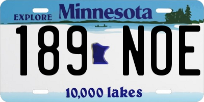 MN license plate 189NOE