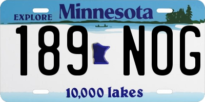 MN license plate 189NOG