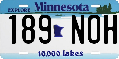 MN license plate 189NOH