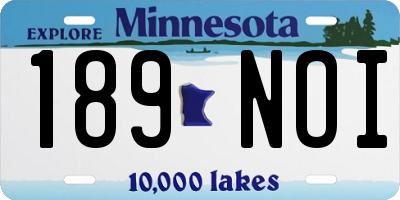 MN license plate 189NOI