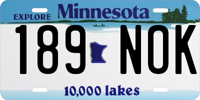 MN license plate 189NOK