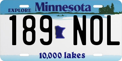 MN license plate 189NOL
