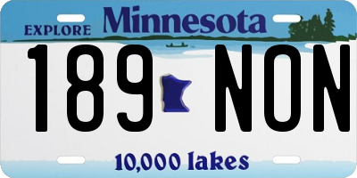 MN license plate 189NON
